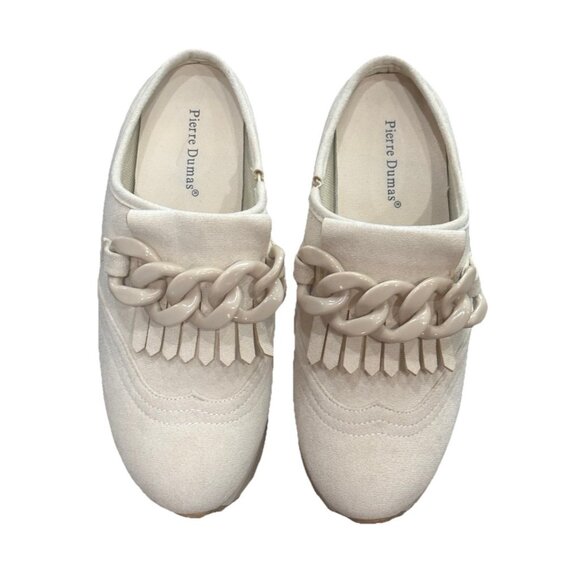 Pierre Dumas Ivory Paloma-1 Women's Elevated 2 inch Platform Sneakers, Size 6.5 - Picture 1 of 4